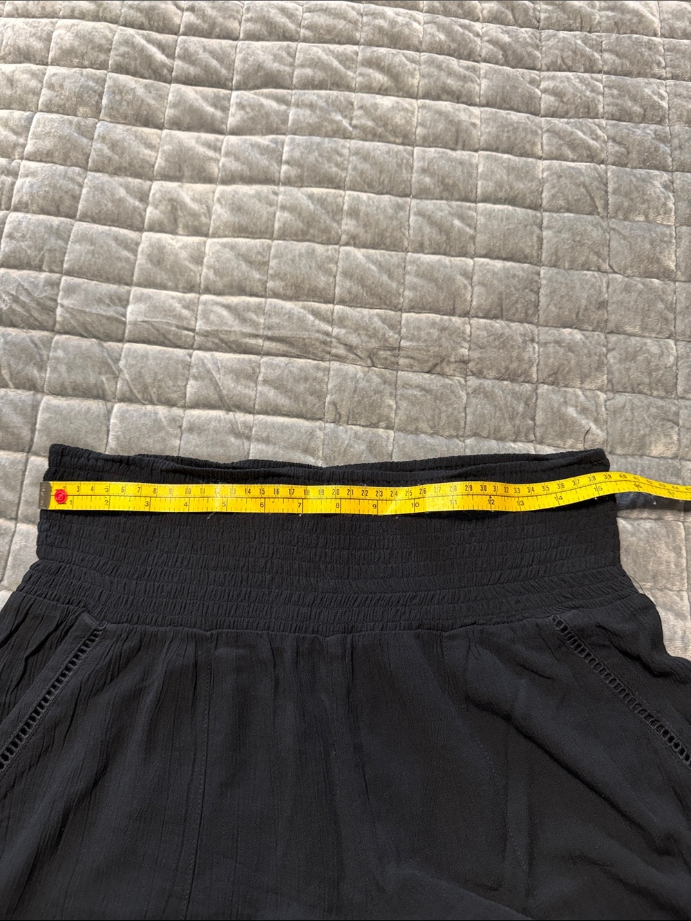 Black Smocked Waist Wide-Leg Pants - Picture 4 of 8